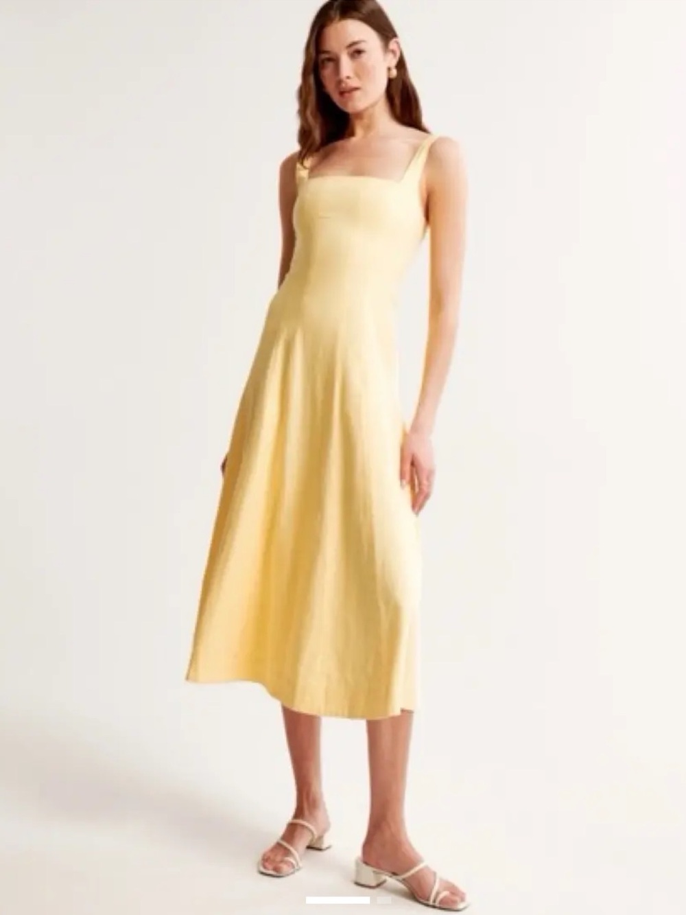 NWT Abercrombie & Fitch Linen-Blend Midi Dress L